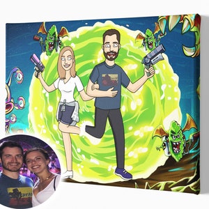 Rick canvas personalized photo album, bridesmaid gifts, best gifts for her, 50th wedding anniversary gifts, portrait from photo, Morty art
