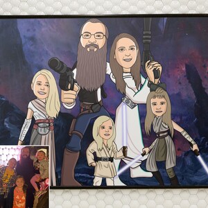 Star portrait poster, best friend gift, custom pet portrait, family portrait, anime portrait, manga portrait, hand drawn portrait, Wars art