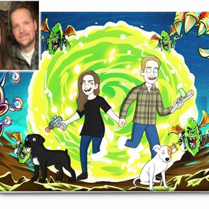 Rick canvas portrait from photo, personalized gifts for him, bridesmaid gifts wedding day, engagement gifts for couples, gift for him, Morty