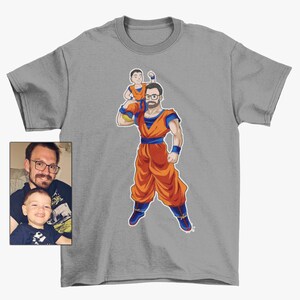 Custom dragon style family portrait T-shirts, personalized caricature tees, DBZ cartoon, cartoon shirts, custom anime manga shirts gifts