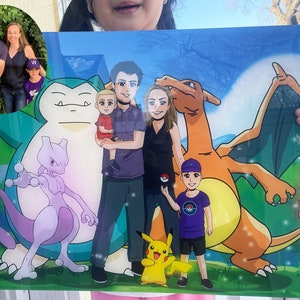 Poke portrait on acrylic, creative personalized gifts, house warming gift, painting from photo, family portrait, bridal shower gift