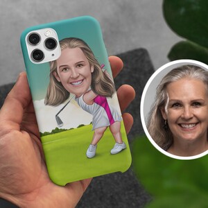 Custom iphone Case, Personalized Phone Case, Caricature phone case, Google pixel phone case, Samsung case, Golf, Hockey, Ping Pong