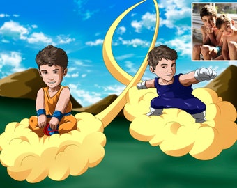 Dragon style Digital portrait, teacher gifts, graduation gifts, DBZ gifts for her, grandma gifts, best friend gift, boyfriend gift ideas