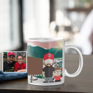 Custom South Style Cartoon Mug, Personalised Gifts Mug Park Style, Couples Gifts, Wedding, Birthday, Anniversary Gifts, Fun Unique Gifts