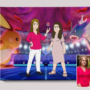 Poke art on canvas, custom couples portrait, graduation gifts, 50th anniversary gifts for parents, custom family portrait illustration