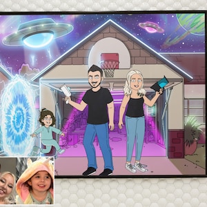 Rick poster, personalized gifts for mom, custom cartoon, portrait from photo, soulmate drawing, husband gift, couples portrait, Morty art