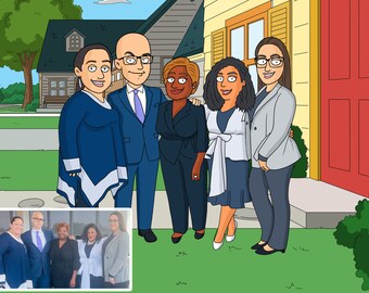 Family style Digital portrait, teacher gift, graduation gift, best gift for her, grandma gift, best friend gift, boyfriend gift ideas, Guy