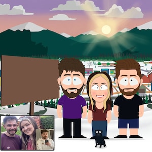 Digitales Porträt im Süden Stil, kreatives personalisiertes Geschenk, Einweihungsgeschenk, Gemälde vom Foto, Familienporträt, Brautpartygeschenk, Park