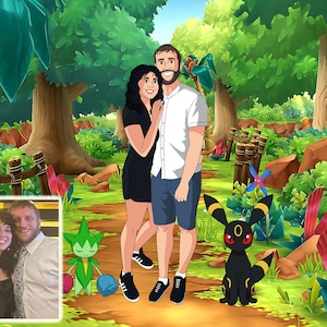 Benutzerdefinierte Poke digitale Kunst, individuelle Zeichnung vom Foto, Freund Geschenkideen, Trauzeugen Geschenke personalisiert, benutzerdefinierte Haustierporträt