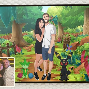 Poke poster, cartoon from photo, personalized gifts for him, bridesmaid gifts wedding day, engagement gifts for couples, pet gift for him