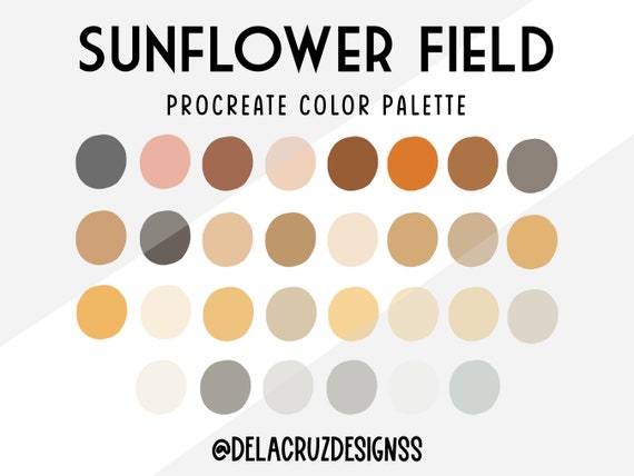 Sunflower Field Procreate Color Palette L Procreate Swatches L - Etsy