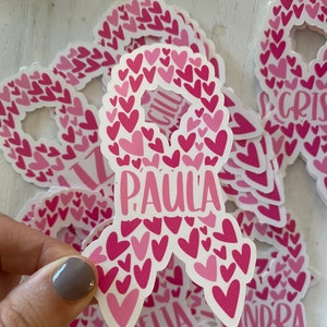 Personalized Breast Cancer Awareness Ribbon Stickers