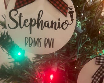 Personalized Sonographer Christmas Ornament