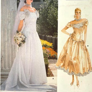 Vogue Pattern 1999 Bridal Original Wedding Gown With Train Size 12 Uncut