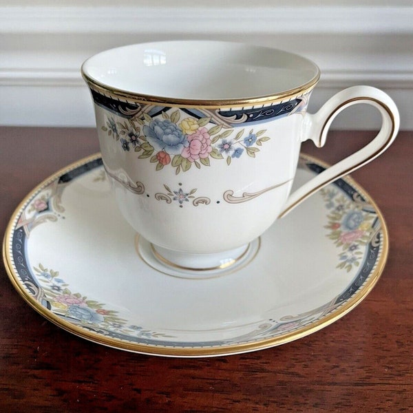 Lenox Fine Bone China Debut Collection Abigail Footed Cup and Saucer