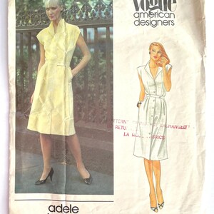 Vogue American Designers Adele Simpson 2684 Dress Pattern Size 8 Button Front