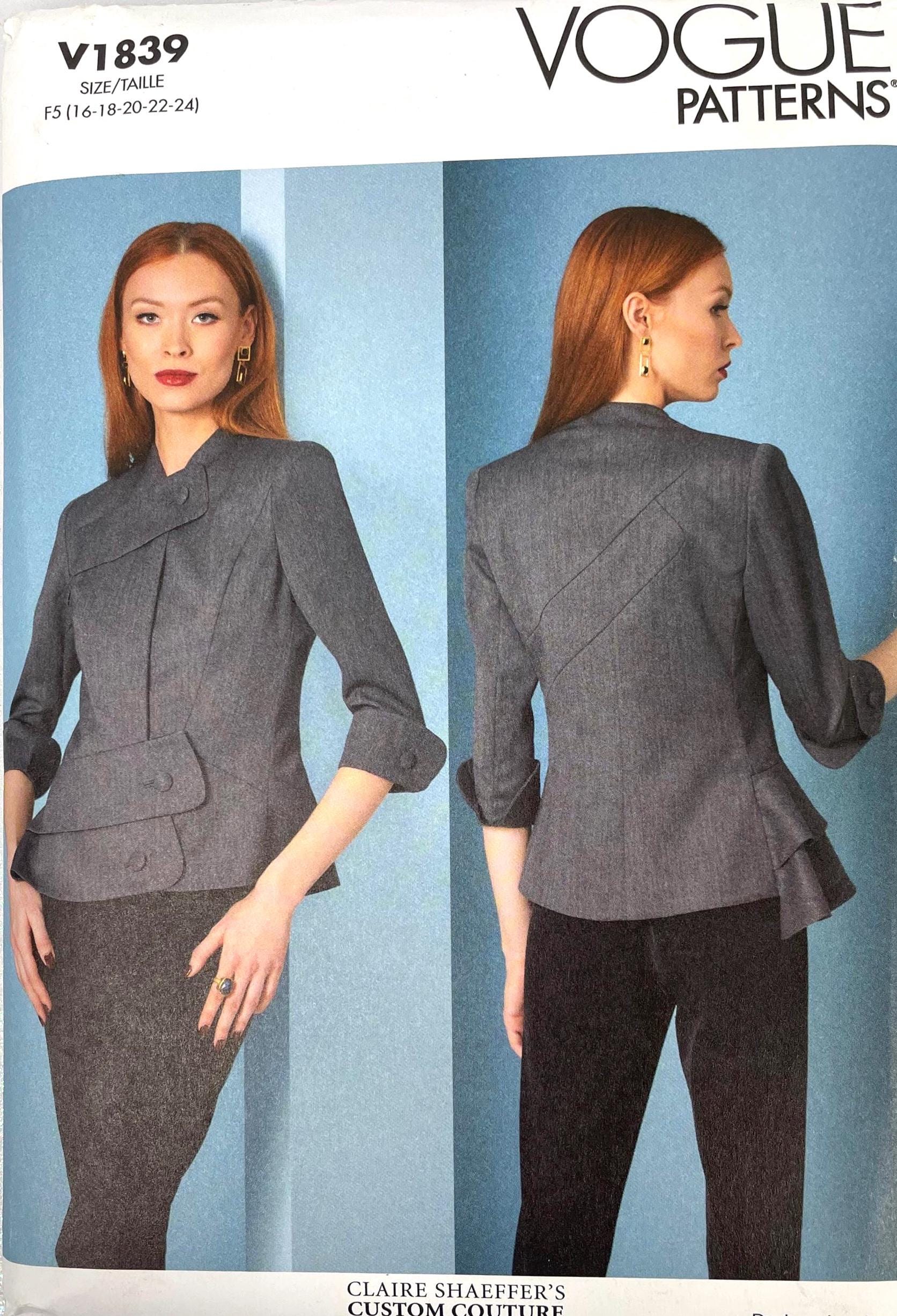Vogue Jacket Pattern Claire Shaeffer
