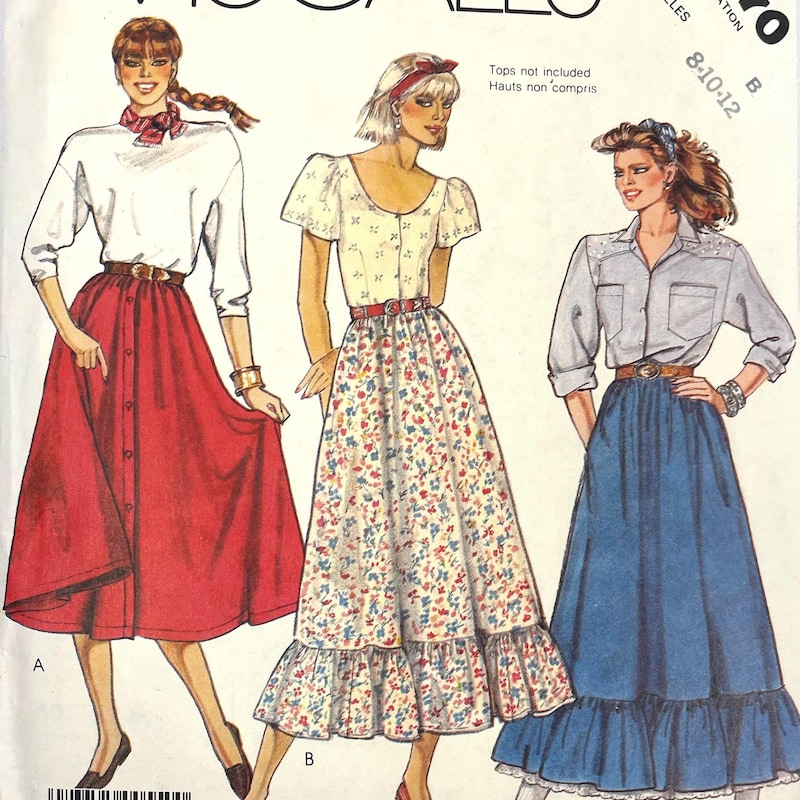 Solid Black Prairie Skirt-Waist 26 to 32