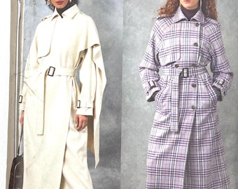 Vogue Pattern 2055 Trench Coat Lined Belt Epauletttes Size 18 - 26 Uncut