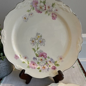 Vintage 1960s Cream Virginia Rose Dinner Plates Vintage 1960s Cream Virginia Rose Dinner Plates