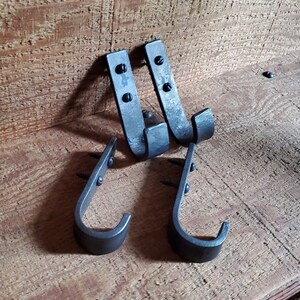sturdy simple hand forged wall hook / coat hooks / backpack hook / Bathroom hook / black iron hook / handmade / blacksmith / steel wall hook
