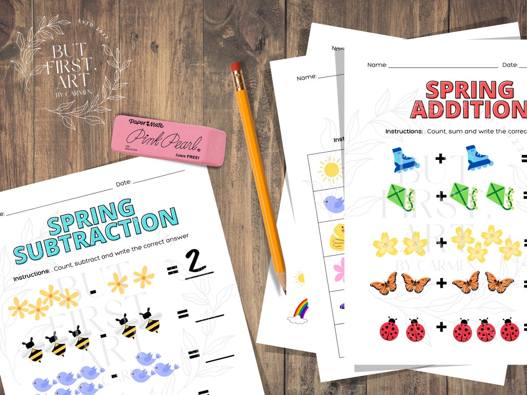 Spring Math Worksheets Bundle, School Homeschool Worksheets - Etsy