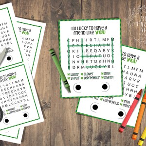 St Patrick&#39;s Day Lucky To Have a Friend Like You Crayon Holder Word Search