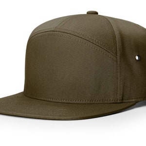 257 7 PANEL TWILL STRAPBACK Blank Loden Hat