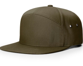 257 7 PANEL TWILL STRAPBACK Blank Loden Hat