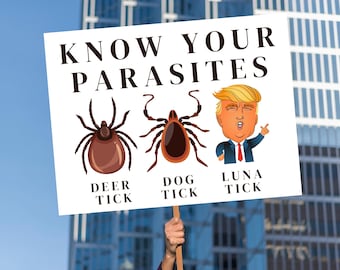 Protest Sign - Hands Off Our Democracy National Day of Action - Trump Protest - Know Your Parasites Printable PDF Download No Kings Protest