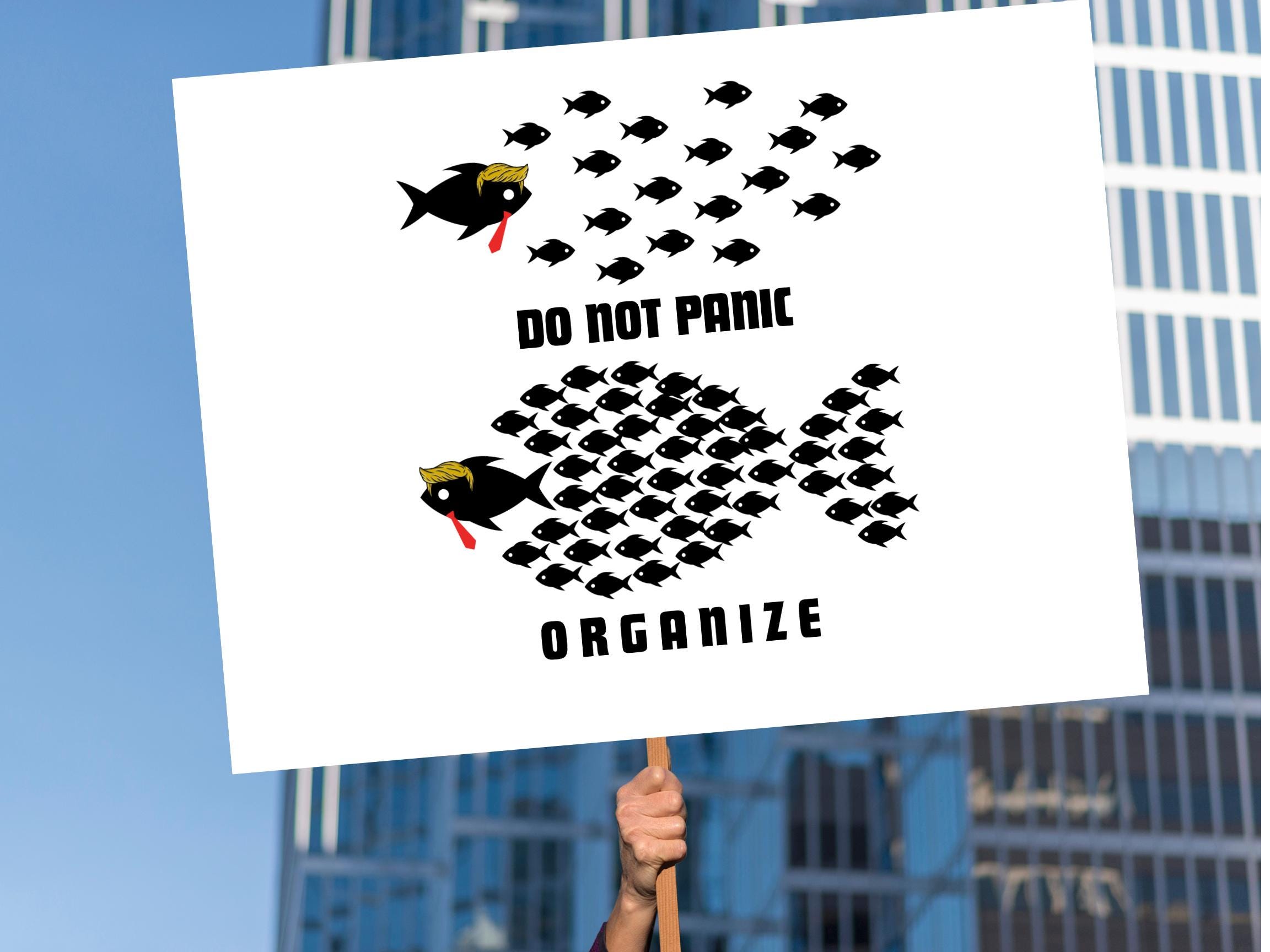 Cartello di protesta - PDF stampabile anti Trump - Giornata Hands Off - Arte della marcia anti Donald Trump ed Elon Musk - Combatti l'oligarchia, l'autoritarismo