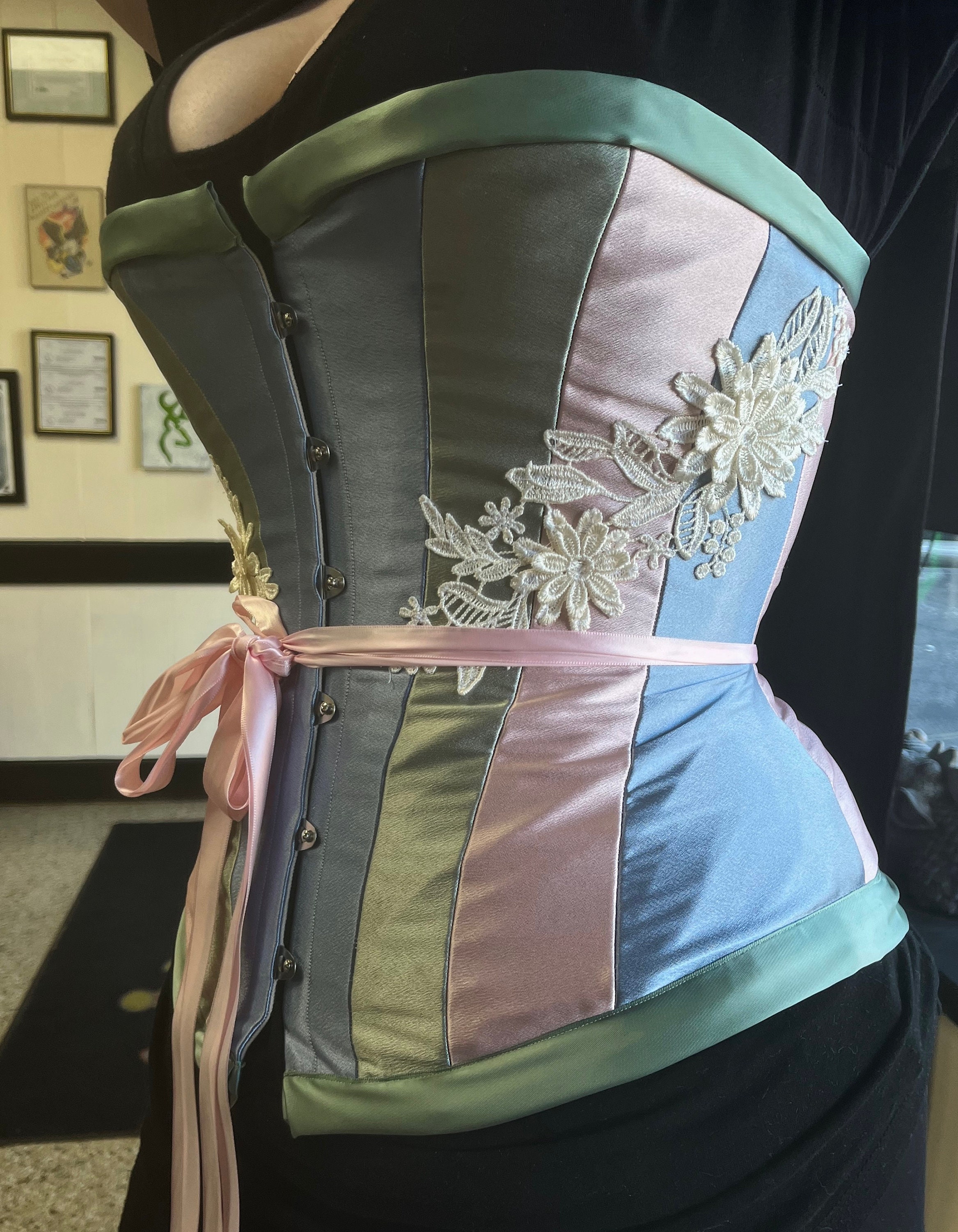 Handmade Corset Waist Reduction Back Front Busk atelieryuwa.ciao.jp