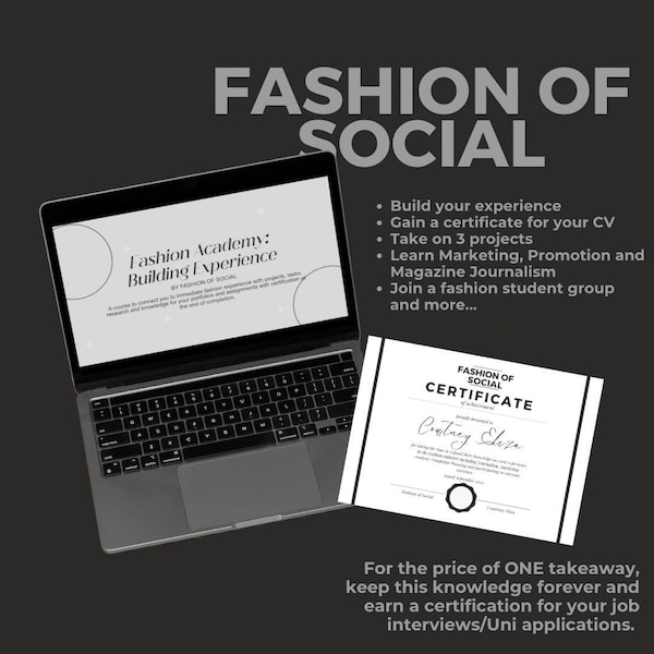 Fashion Academy: Gebäudeerlebnis durch Fashion of Social. Ein Modebranche-Kurs über Arbeitserfahrung für Universität / Graduierten / ALevel /