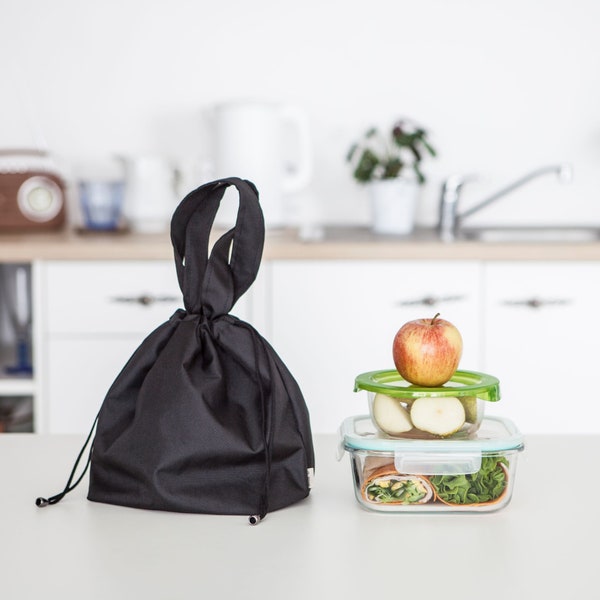 Wasserdichte Lunch Bag 2GOOD - Handgemachte Tasche Ideal für Lebensmittel oder Accessoires - Niedliche Kordel Bento Bag-Minimalistische stilvolle nachhaltige Snack-Tasche