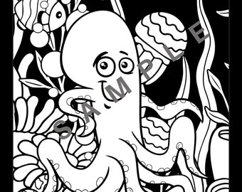 PRINTABLE Sea Animals 40 Digital Coloring Pages