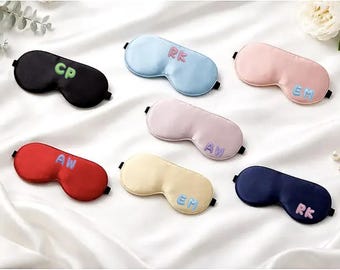 Personalised Mulberry Silk Sleep Mask, Adjustable Strap, Light Blocking Eye Mask, Travel Gift for Women