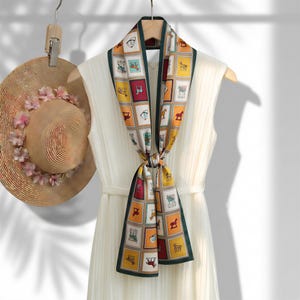 Mulberry Silk Skinny Scarf: Double-Layer Reversible Long Neck Tie