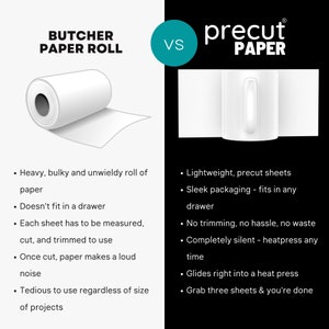 precut butcher paper sublimation heat press