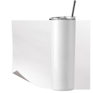 May include: White stainless steel tumbler with a lid and a straw. The tumbler is on a white background.
