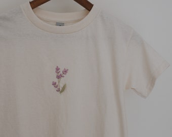 Floral Hand Embroidered Kids T-Shirt | Youth X Small