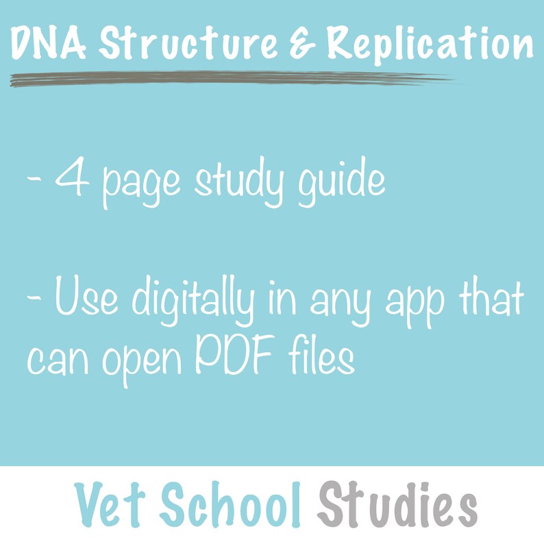 Structure and Replication of DNA Digital Study Guide Notes | High ...