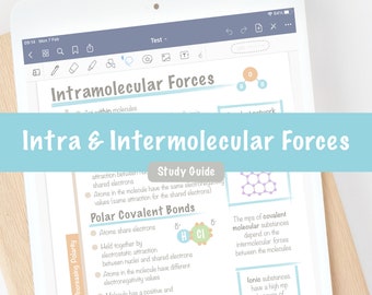 Guida allo studio delle forze intramolecolari e intermolecolari del legame chimico / Appunti di studio della chimica delle scuole superiori di livello A