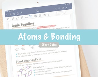 Atomi Elettroni Guida allo studio digitale di chimica dei legami chimici / Biologia AP di scuola superiore di livello A