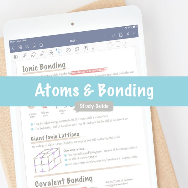 Atoms Electrons Chemical Bonding Chemistry Digital Study Guide | A Level Higher High School AP Biology