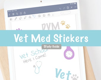 Pre Vet Student Veterinary Medicine Digital Stickers/Vet Student Journal Set di adesivi motivazionali