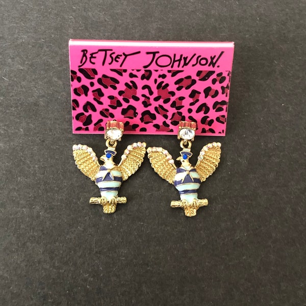 Sailor eagle earrings Betsey Johnson vintage jewelry