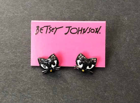 Betsey johnson sale cat stud earrings