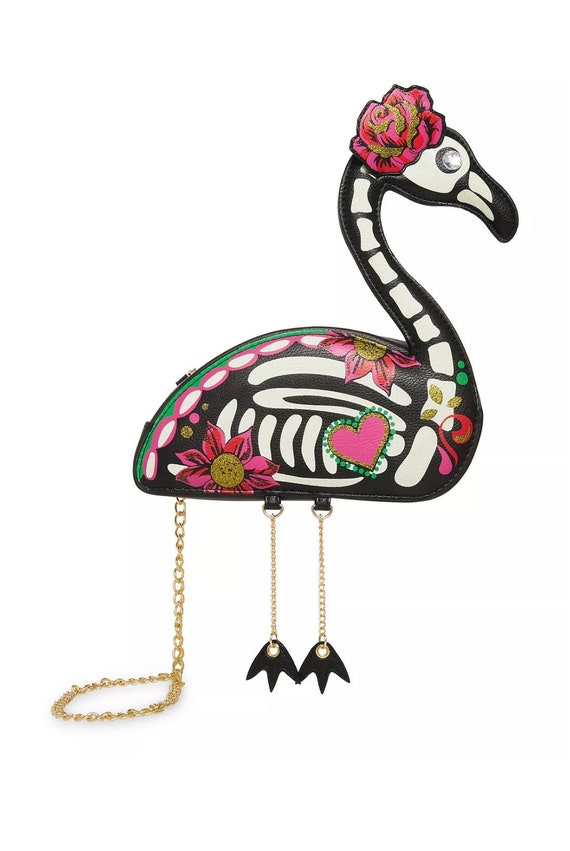 Betsey johnson flamingo purse deals