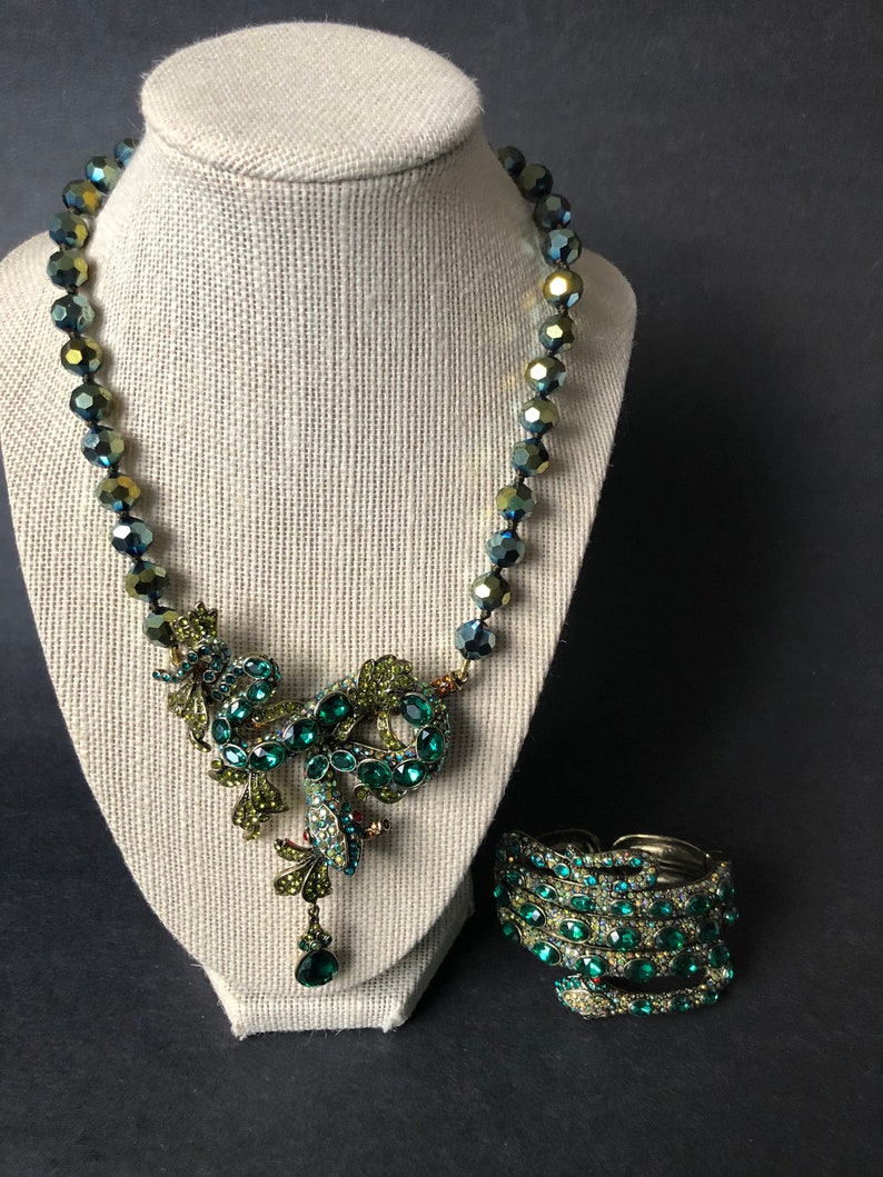 Emerald Green Snake Necklace Heididaus Vintage Jewelry Etsy