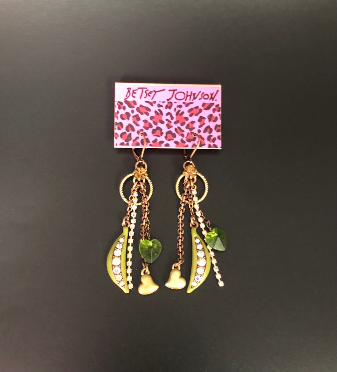Betsey Johnson Pea With Heart Earrings Jewelry - Etsy